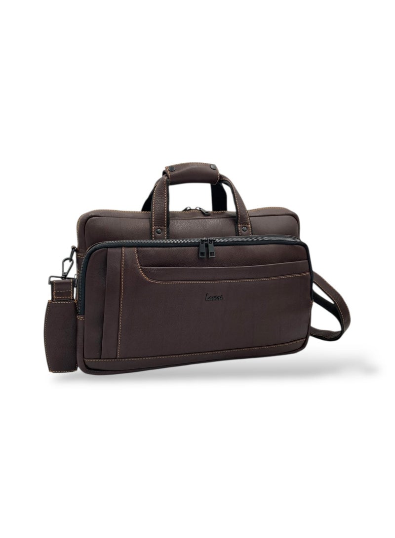 LAVERI LEATHER LAVERI Laptop Bag for Men - Leather Messenger Bag for Office - Fits up to 15 Inch Laptop - Shoulder Bag with Multiple Compartments - Executive Leather Bag for Work/Travel/Casual - 2868 - Image 1