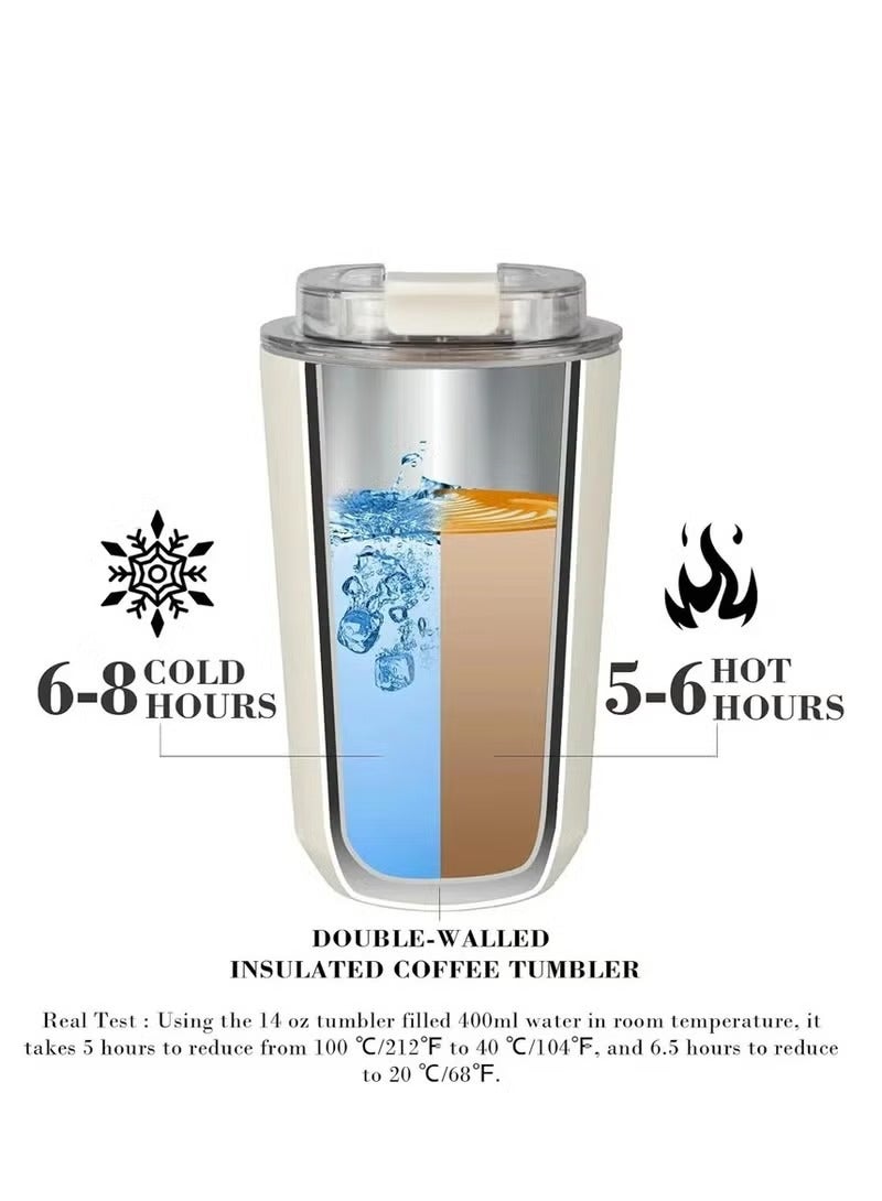 smeg 320ML Beverage Cup Travel Portable Car Drinking Cup Stainless Steel Vacuum Leak proof 320ML Coffee Thermos（golden） - Image 3