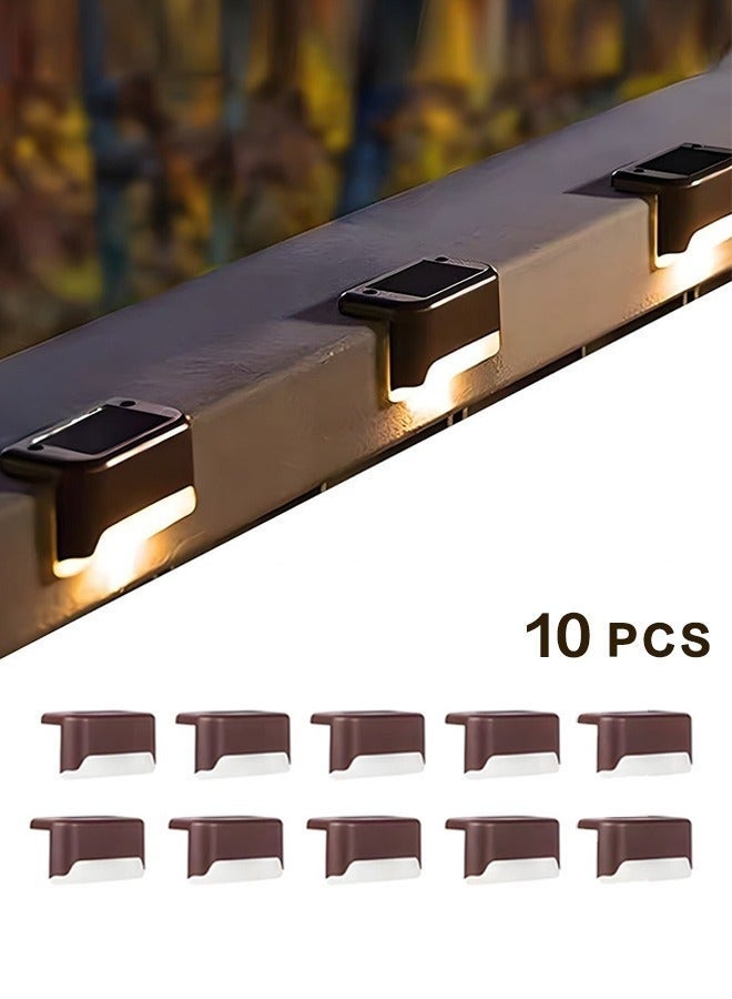 عربست مصابيح سطح شمسية خارجية، 10 حزم مصابيح LED شمسية مقاومة للماء للسلالم والدرجات والأسوار والسور والفناء والباحة - Image 1