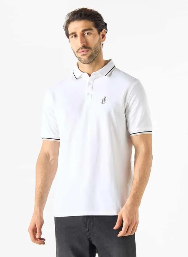 Emperor Emperor Jeans Logo Embroidered Polo T-shirt with Tipping Detail