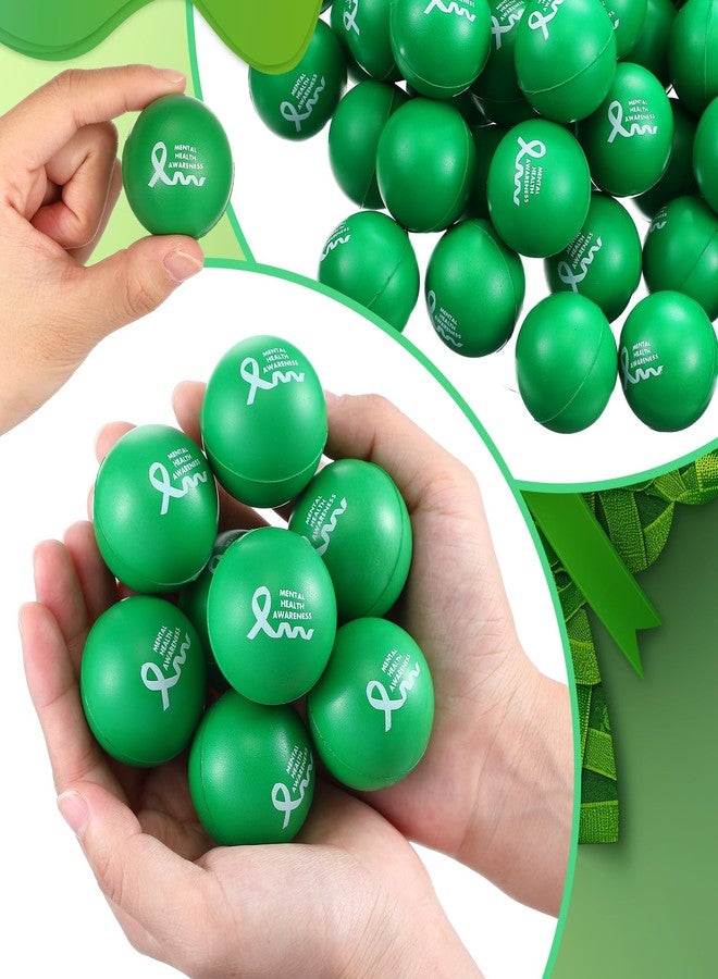 Arrowbash 100 Pcs Mental Health Awareness Items Green Mini Stress Ball Foam Toys Mental Health Gifts Anxiety Stress Relief Toys for Fundraiser Gifts Supporting Minds Stop The Stigma(Ball) - Image 3