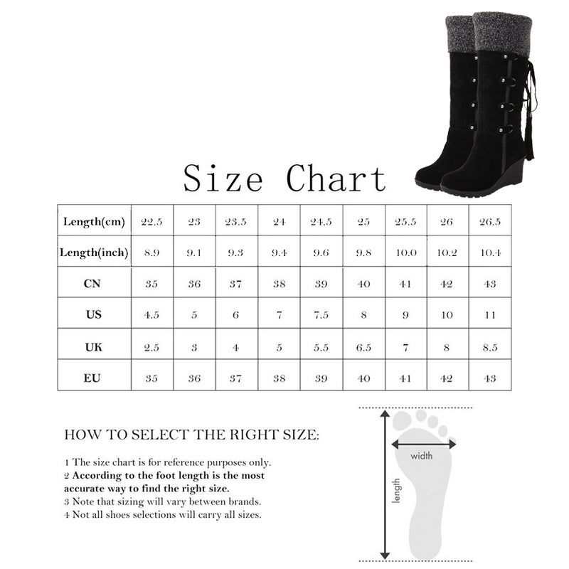 2pcs Women High Boots Fashion Slipsole High Boots Girl Tassel Boots Winter Snow Boots (Black Size 40) - Image 3