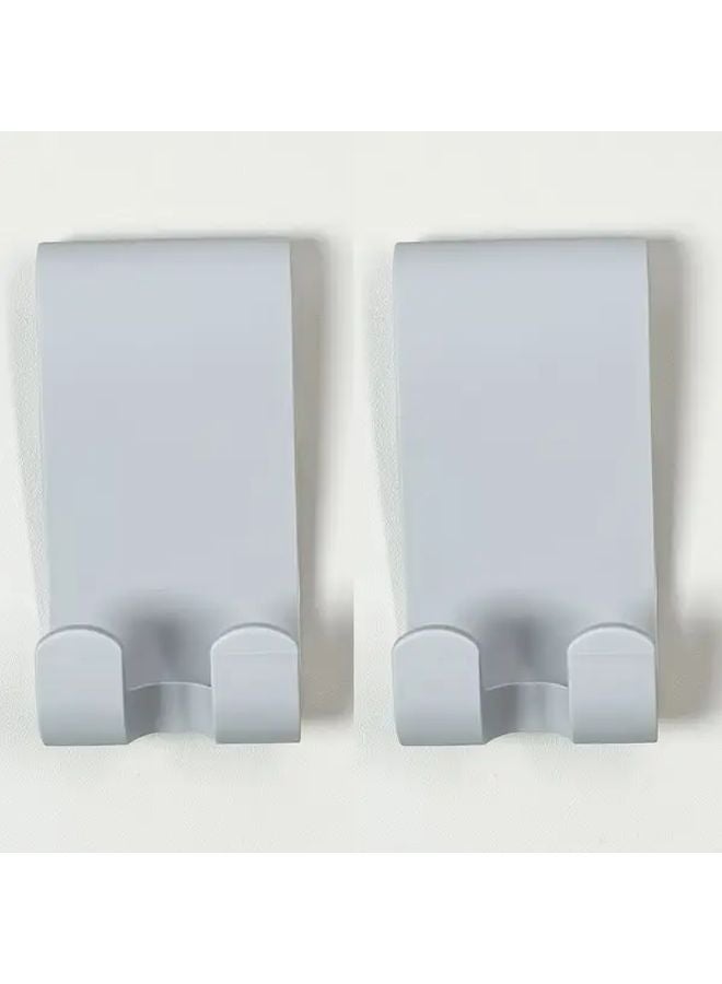 Gray S Shape Hooks 2pcs No Damage Door Hanger Towel Holder For Home Organization - Image 1