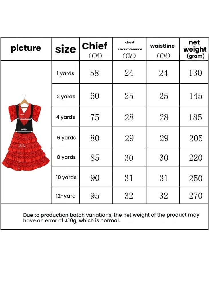 Spanish Flamenco Dress for Girl with Ruffles on The Skirt with Detail of Ruffles and Polka dots on The Skirt - Image 5