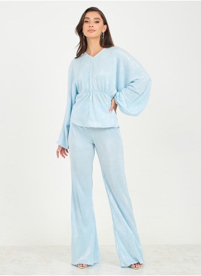 Plisse Peplum Top and Straight Leg Pant Set - pzsku/Z9C21856AC9E02DBCEC14Z/45/_/1709830458/8be59958-87e1-4978-8b7b-6d2e7c8ff19e