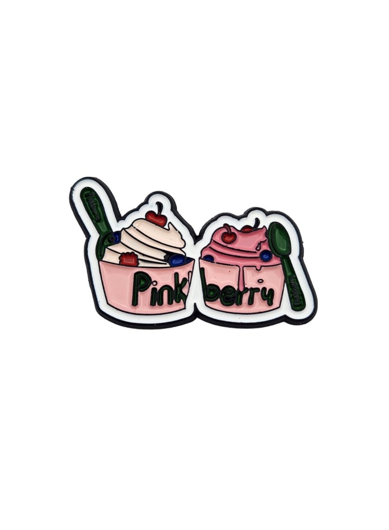 Kipfy Pinkberry Metal Sticker – 3D Decorative  with Strong Adhesive for Car, Laptop & Wall - Image 1