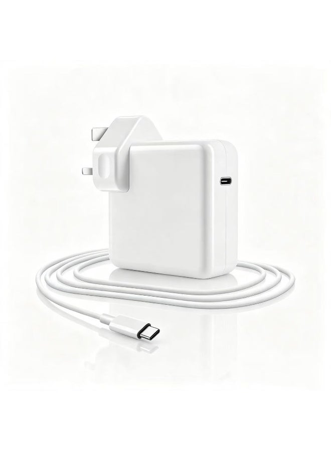 96W USB-C Fast Charger for MacBook Pro/Air, Power Adapter with Type-C Cable, Compatible with 16/15/14/13'' 2016 – 2020 Laptops, Tablets & Smartphones, Supports Thunderbolt & iPhone 15 Charging. Included USB C to C Cable (6.57ft/2m) - Image 1