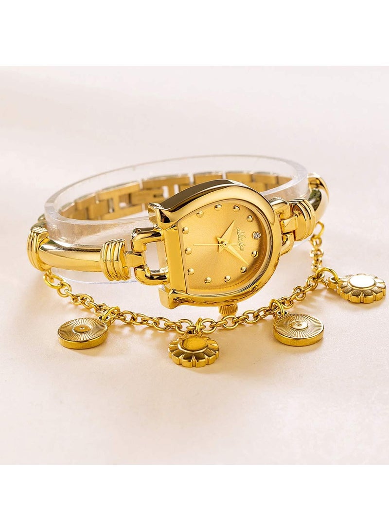 MISS FOX Luxury U-Shaped Horseshoe Women's Quartz Watch Minimalist Waterproof Design with Exquisite Bracelet - Image 4