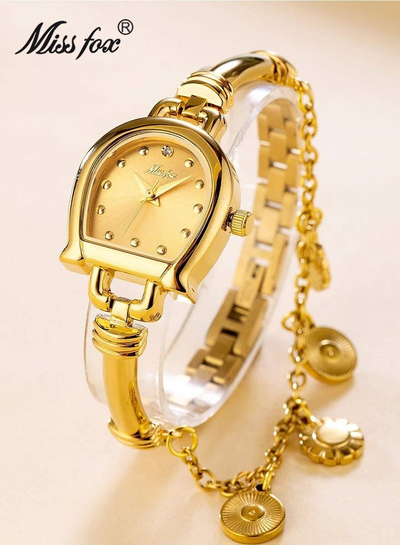 MISS FOX Luxury U-Shaped Horseshoe Women's Quartz Watch Minimalist Waterproof Design with Exquisite Bracelet - Image 1