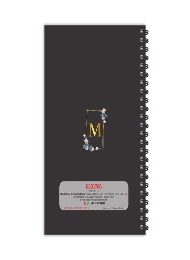 ESCAPER M Letter Notebook, A5 Ruled Notebook, M Initial Notebook, M Alphabet Notebook, Diary Notepad, Diary for Office, Diary for Gift - Image 2