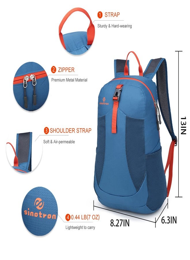 sinotron Lightweight Packable Backpack,Small Foldable Hiking Backpack Day Pack for Travel Camping Outdoor Vacation (Blue) - Image 2