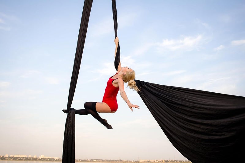 Flife Aerial Silk 10 Yards Kit Durable Aerial Yoga Hammock with Hardware & Guide Aerial Swing for Acrobatic Flying Yoga - Image 3