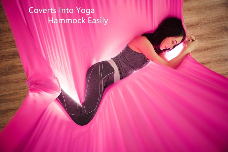 Flife Aerial Silk 10 Yards Kit Durable Aerial Yoga Hammock with Hardware & Guide Aerial Swing for Acrobatic Flying Yoga - Image 4