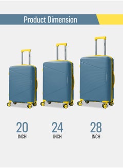 BRITISH TOURISTER 3-Piece Hardshell Polypropelene Spinner Luggage Set (Small, Medium, Large) - Peacock Blue  - Image 2