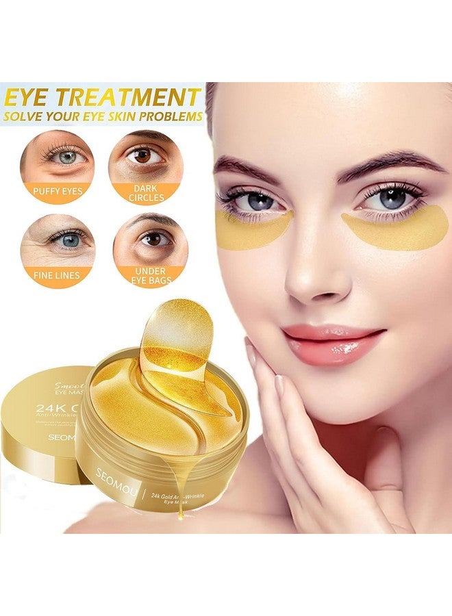 CLOUDTAB 24K Gold Under Eye Patches | 60 Pcs Cooling Gel Pads | Hydrogel Collagen Eye Mask for Dark Circles, Puffiness & Wrinkles - Hydrating & Revitalizing Skincare for Bright, Refreshed Eyes - Image 2