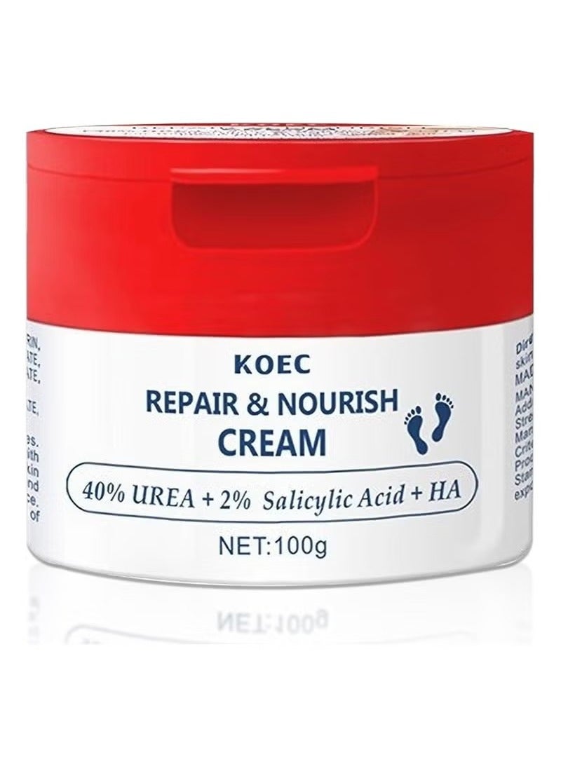 ك أو إي سي nigwete 40 ٪ اليوريا كريم اليد مرطب للبشرة الجافة مع 2 ٪ حمض الصفصاف وحمض الهيالورونيك والكراك تقشر على اليدين والقدمين والمرفقين والأظافر والركبتين من كوربوس كالوسوم - Image 1