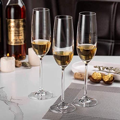 KEXES Champagne Flute Wine Glasses Red Wine Glasses Set of 2 LeadFree Premium Crystal Clear GlassHand Blown Italian Style Burgundy Long Stem Wine Glasses 165ML - Image 2