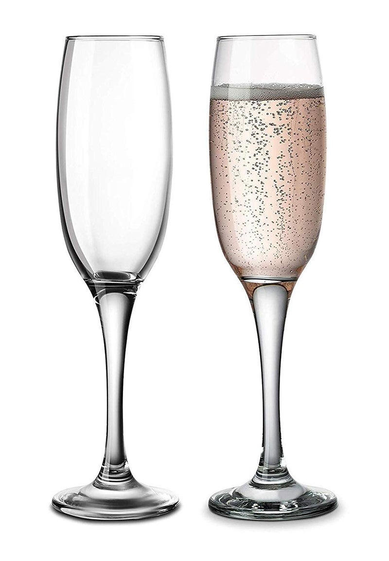 KEXES Champagne Flute Wine Glasses Red Wine Glasses Set of 2 LeadFree Premium Crystal Clear GlassHand Blown Italian Style Burgundy Long Stem Wine Glasses 165ML - Image 1