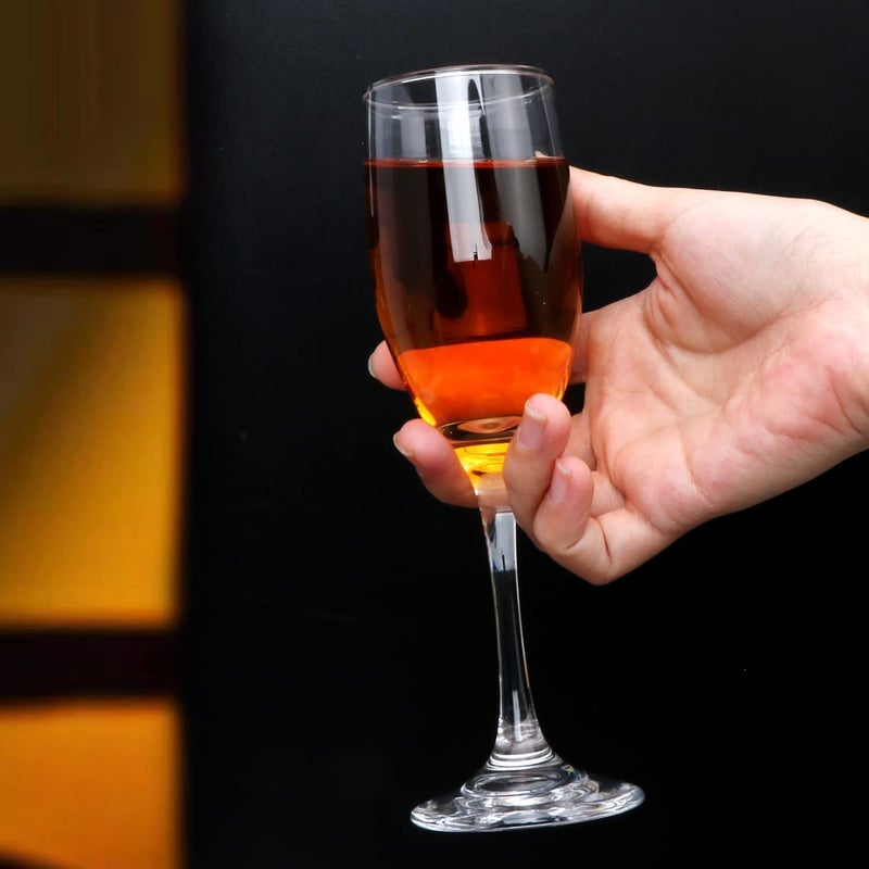 KEXES Champagne Flute Wine Glasses Red Wine Glasses Set of 2 LeadFree Premium Crystal Clear GlassHand Blown Italian Style Burgundy Long Stem Wine Glasses 165ML - Image 4