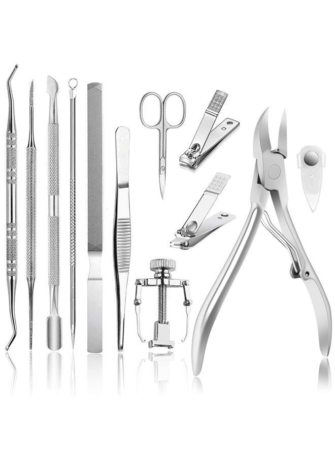 JTIEO 12PCS Ingrown Toenail Tool Ingrown Toenail Treatment Pedicure Toolsï¼Å'Ingrown Toenail Tool Kit Nail Clipper Set Pedicure Kit Ingrown Toenail Pedicure Tool - Image 1