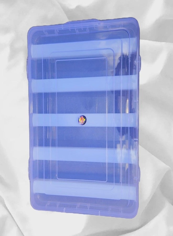 VILOMP Multipurpose 5 ROD Plastic Bangle Box for Women With extra space, Transparent Blue - Image 1
