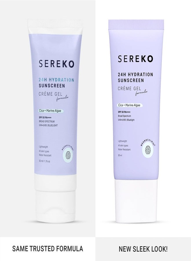 SEREKO Sunscreen SPF 50 PA++++ Crème Gel | Zero White Cast, Blue Light + UVA/UVB Protection | Quick Absorbing, Non-Greasy, 24H Hydration | For Men & Women | All Skin Types - 50ml - Image 2
