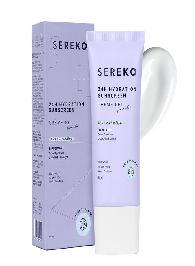 SEREKO Sunscreen SPF 50 PA++++ Crème Gel | Zero White Cast, Blue Light + UVA/UVB Protection | Quick Absorbing, Non-Greasy, 24H Hydration | For Men & Women | All Skin Types - 50ml - Image 1