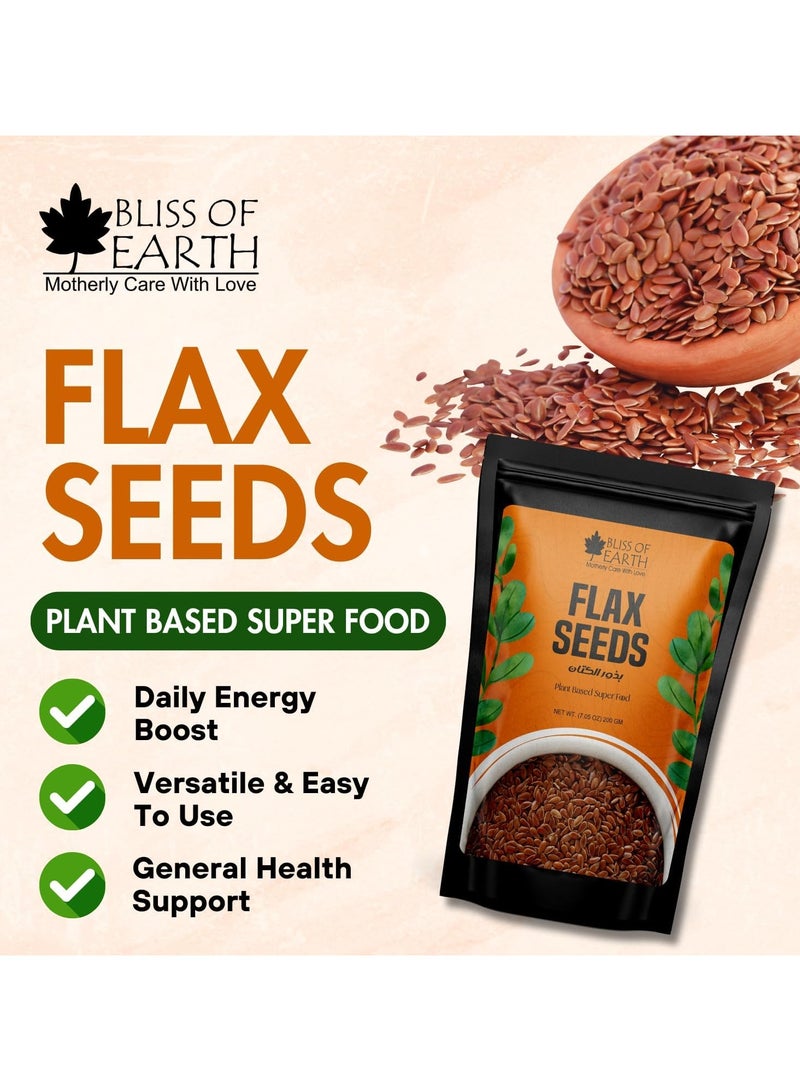 BLISS OF EARTH Raw Chia, Flax & Black Sesame Seeds Combo for Weight Loss, Plant-Based Seeds for Eating, High Protein Superfood Seed Mix for Smoothies, Salads & Baking, Omega & Calcium Rich – 200g Each - Image 4