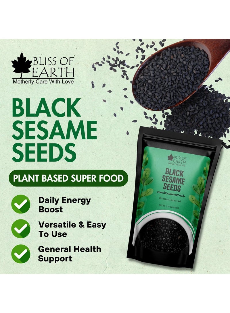 BLISS OF EARTH Raw Chia, Flax & Black Sesame Seeds Combo for Weight Loss, Plant-Based Seeds for Eating, High Protein Superfood Seed Mix for Smoothies, Salads & Baking, Omega & Calcium Rich – 200g Each - Image 3