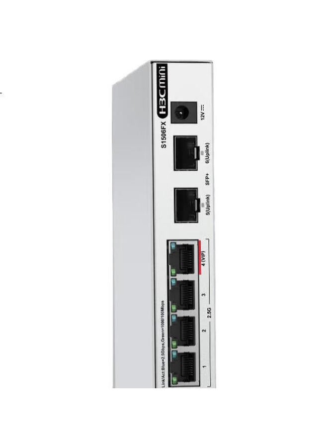 H3C S1506Fx 2.5G Switch With 4 2.5G Ethernet Ports And 2 10G Sfp+ Ports, Support Port Priority Forwarding, Network Hub Splitter, Suitable For Cat Stick Nas - Image 1