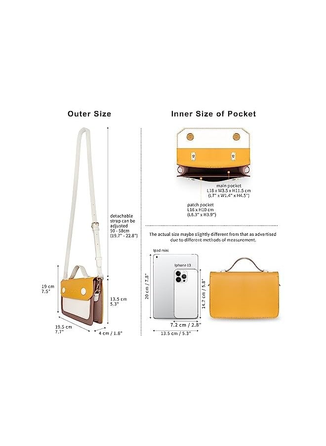 Mayplous - Women's Crossbody Bag with Removable Strap Lady's Shoulder Bag Small Handbag Underarm Bag 3 in 1 Phone Purse Wallet Magnetic Button Closure Faux Leather 7.7"x5.3"x1.8" - Image 1