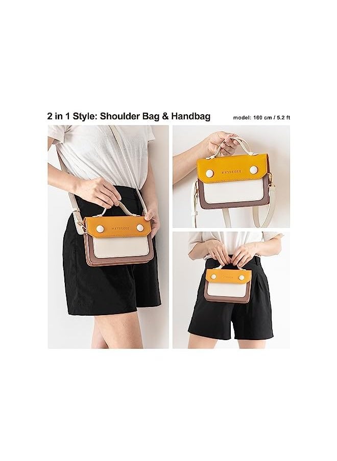 Mayplous - Women's Crossbody Bag with Removable Strap Lady's Shoulder Bag Small Handbag Underarm Bag 3 in 1 Phone Purse Wallet Magnetic Button Closure Faux Leather 7.7"x5.3"x1.8" - Image 1