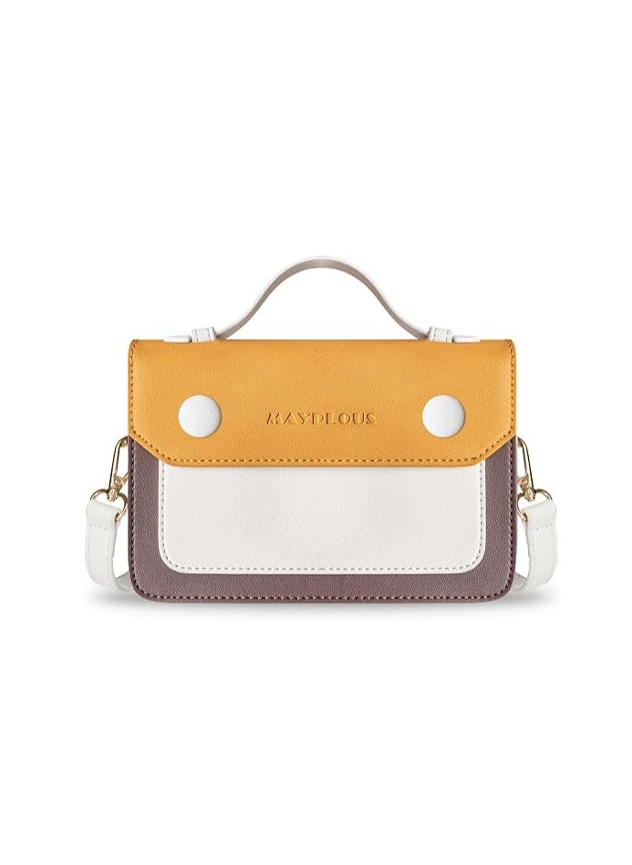 Mayplous - Women's Crossbody Bag with Removable Strap Lady's Shoulder Bag Small Handbag Underarm Bag 3 in 1 Phone Purse Wallet Magnetic Button Closure Faux Leather 7.7"x5.3"x1.8" - Image 1