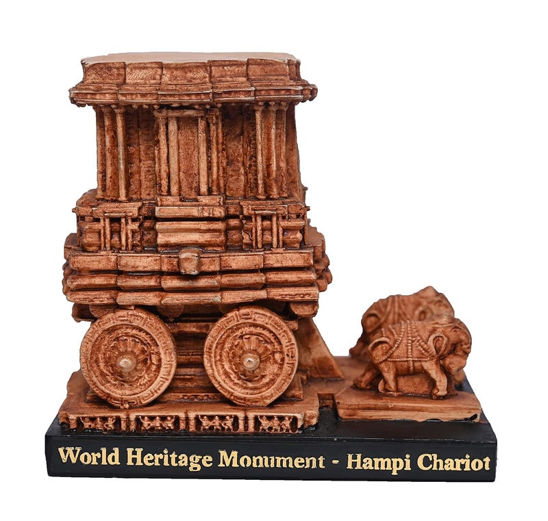 KariGhar Hampi Chariot Resin Memento Replica for Home Office Housewarming Showpiece Gifitng Decoration Brown D_HAMPI 95 x 12 x 11 cm - Image 2