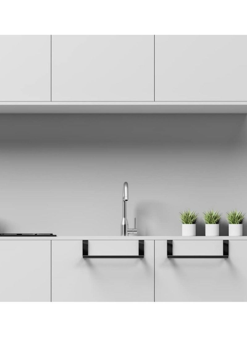 Excefore حامل مناشف المطبخ، شماعة مناشف فوق الباب، رف مناشف فوق الخزانة، حامل مناشف الصحون لخزانة المطبخ، ملحقات تخزين لتعليق المناشف وقطع القماش - Image 5