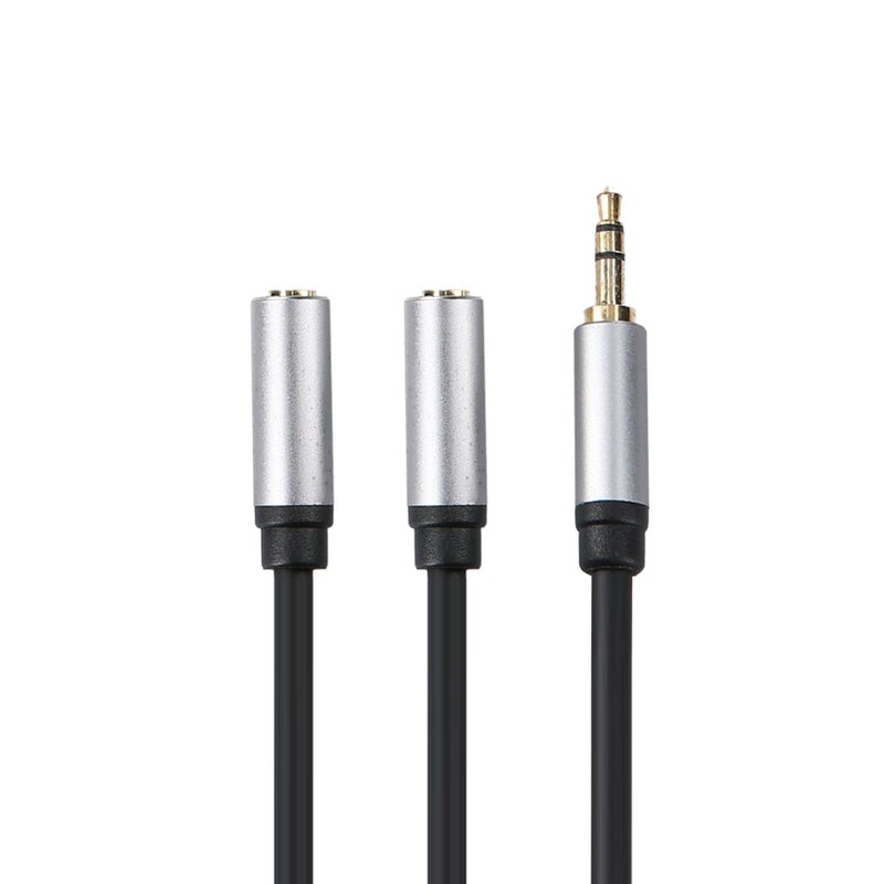 3.5mm Y Splitter Three Section Audio Cable 3.5mm Male to Dual 3.5mm Female Headphone Splitter Audio Expansion Cable 0.3m  Black - Image 3
