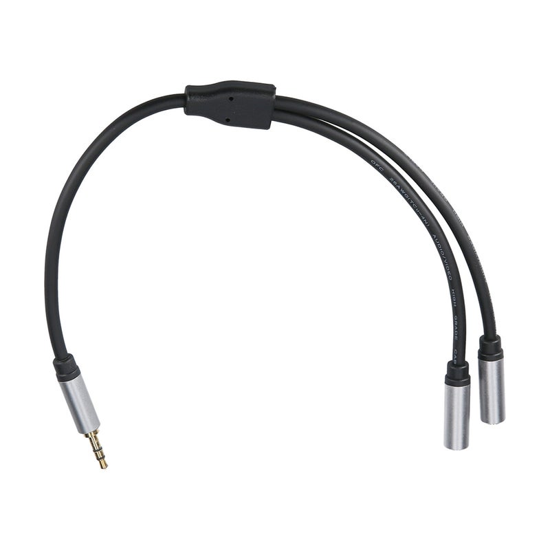 3.5mm Y Splitter Three Section Audio Cable 3.5mm Male to Dual 3.5mm Female Headphone Splitter Audio Expansion Cable 0.3m  Black - Image 2