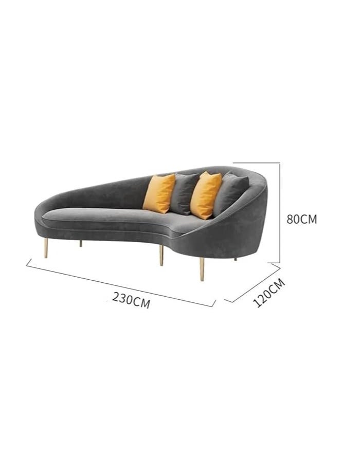 good luck foam factory - Business Luxury Velvet Loveseat Sofas Hotel Arc Shape Upholstered Modern Couch - Image 1