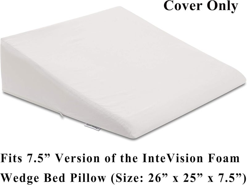 InteVision 400 Thread Count, 100% Egyptian Cotton Pillowcase. Designed to Fit The 7.5" Version of The Foam Wedge Bed Pillow (26" x 25" x 7.5") - Image 2