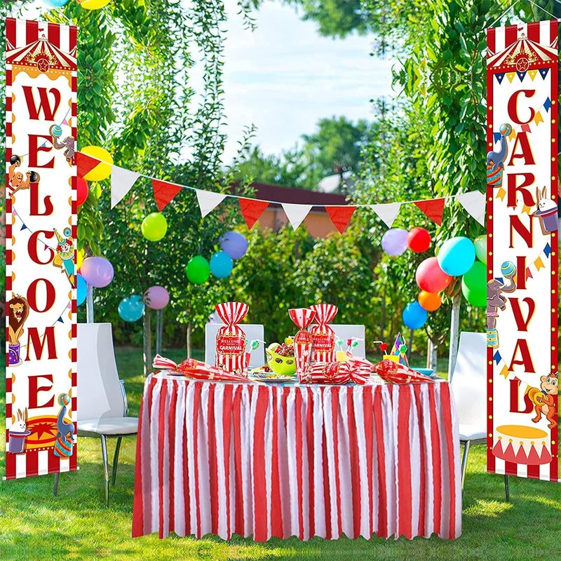 Epakh 120 Pcs Carnival Bags Carnival Party Decorations Red White Circus Cone Popcorn Bags with Gold Twisted Ties for Party Favor Supplies candy Cookie Wrapping - Image 3