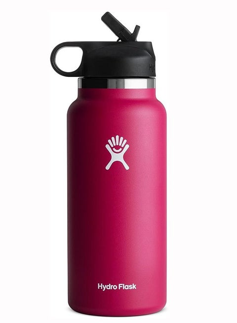 32 oz Wide Mouth with Straw Lid Stainless Steel Reusable Water Bottle Clementine - Vacuum Insulated, Dishwasher Safe, BPA-Free, Non-Toxic