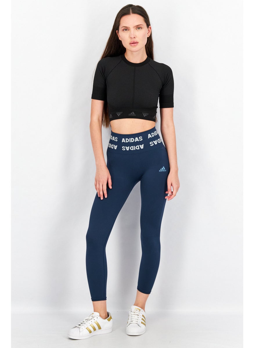 Adidas Women Sportwear Fit Training Leggings, Navy Blue  - Image 4