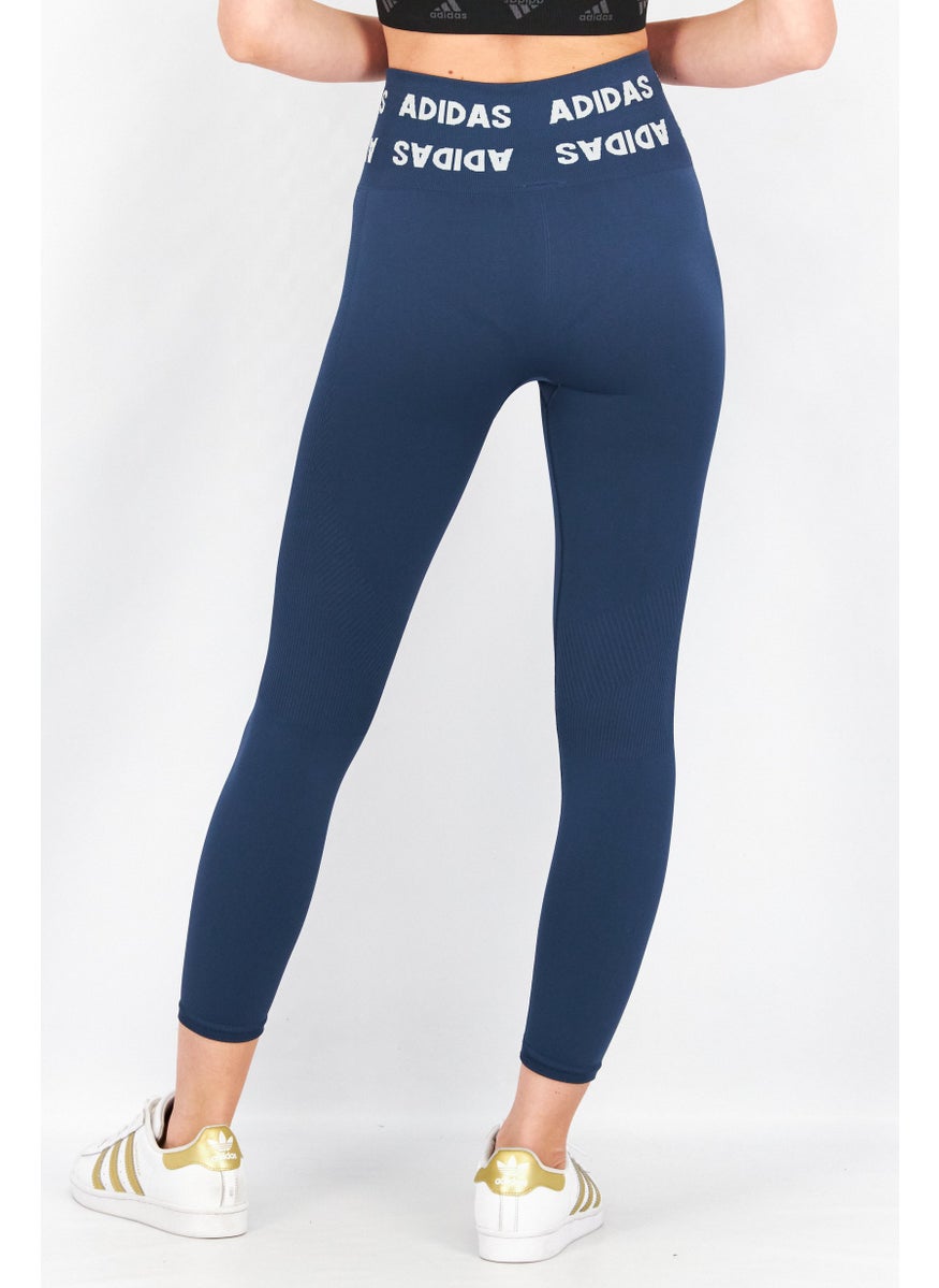 Adidas Women Sportwear Fit Training Leggings, Navy Blue  - Image 2