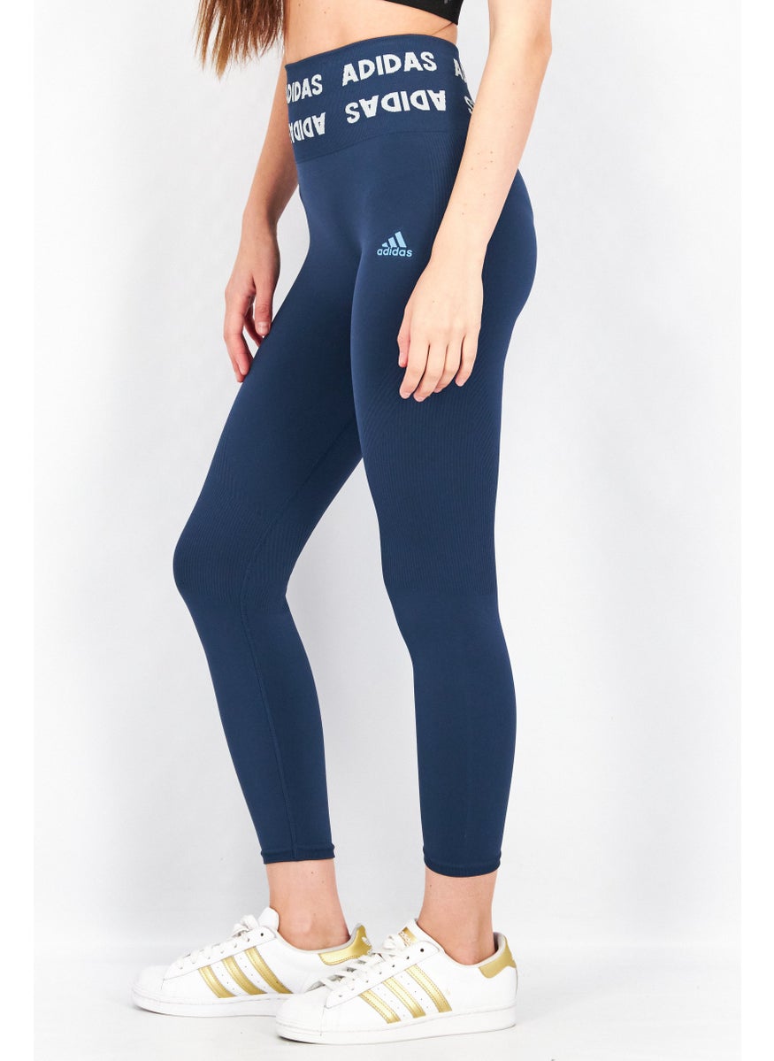 Adidas Women Sportwear Fit Training Leggings, Navy Blue  - Image 3