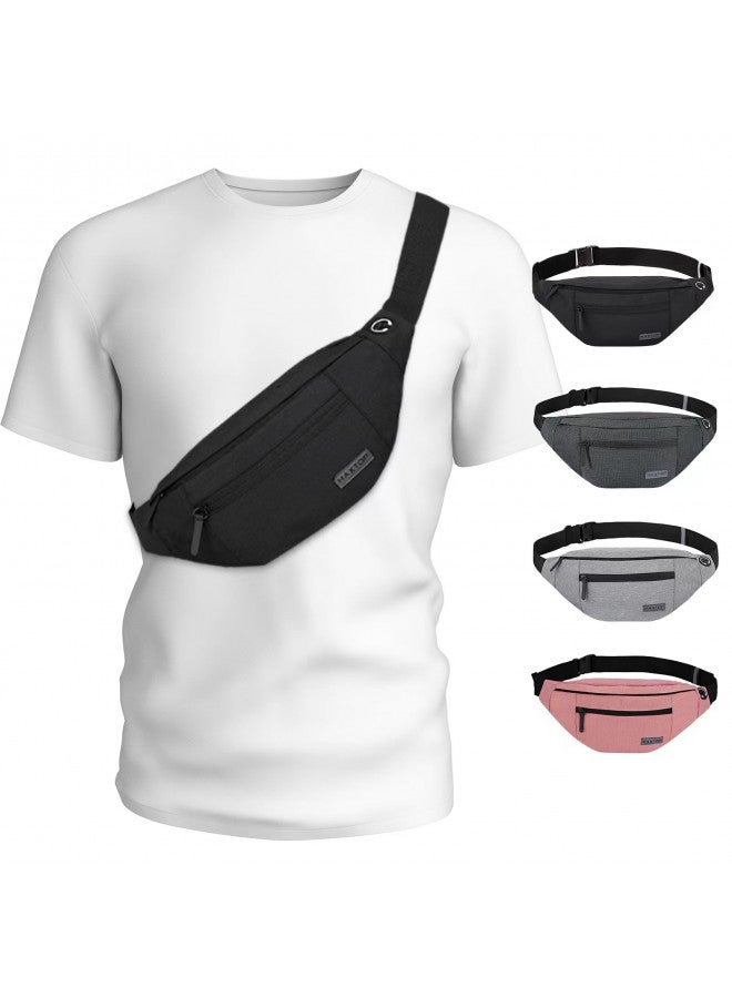 MAXTOP Large Crossbody Fanny Pack Belt Bag for Women Men with 4-Zipper Pockets Gifts for Enjoy Sports Yoga Festival Workout Traveling Running Hands-Free Wallets Waist Pack Phone Bag Fits All Phones - Image 1