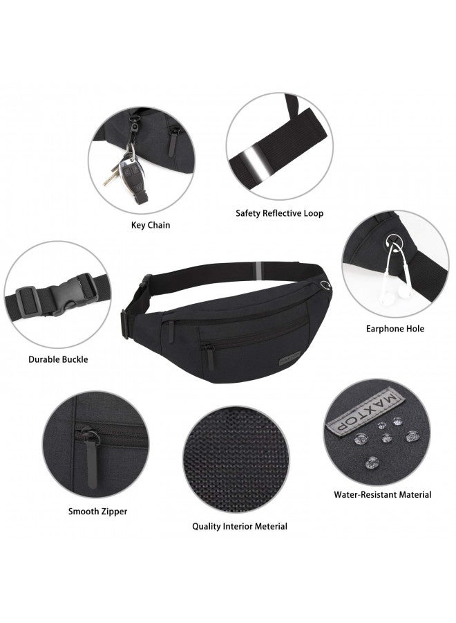 MAXTOP Large Crossbody Fanny Pack Belt Bag for Women Men with 4-Zipper Pockets Gifts for Enjoy Sports Yoga Festival Workout Traveling Running Hands-Free Wallets Waist Pack Phone Bag Fits All Phones - Image 4