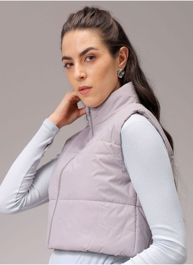 Freehand Women Regular Fit Solid Quilted Jacket  - Image 3