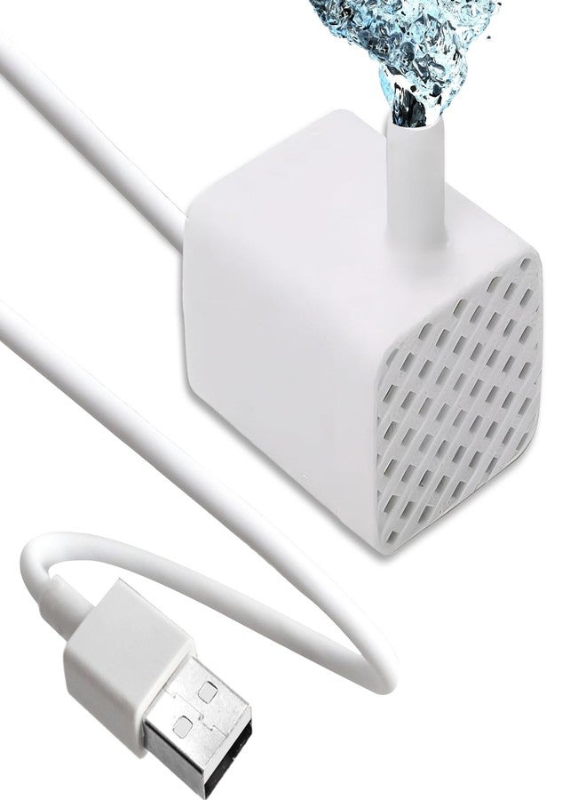 Streamonix Replacement Cat Water Fountain Pump, 5W DC Submersible USB Pump, 90L/H (24 GPH), Compatible with/For Pixi Round, Cubic, Flower Cap Cat Fountains (White) - Image 1