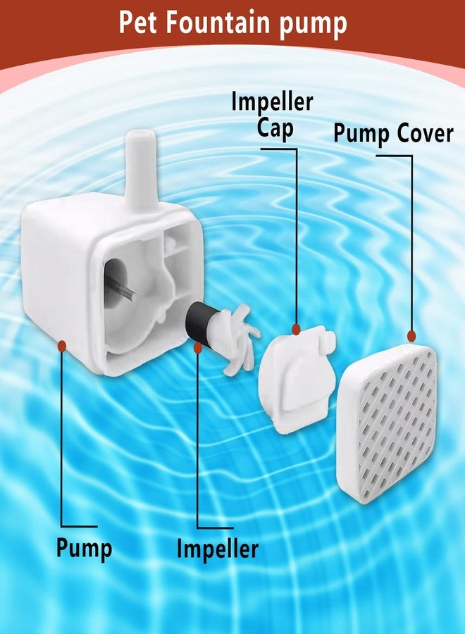 Streamonix Replacement Cat Water Fountain Pump, 5W DC Submersible USB Pump, 90L/H (24 GPH), Compatible with/For Pixi Round, Cubic, Flower Cap Cat Fountains (White) - Image 3