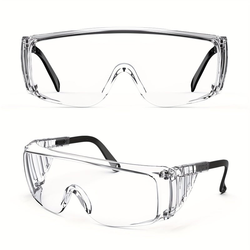 Anti Fog Safety Glasses Clear Lenses Black Frame Adjustable Temples for Men and Women - Image 1